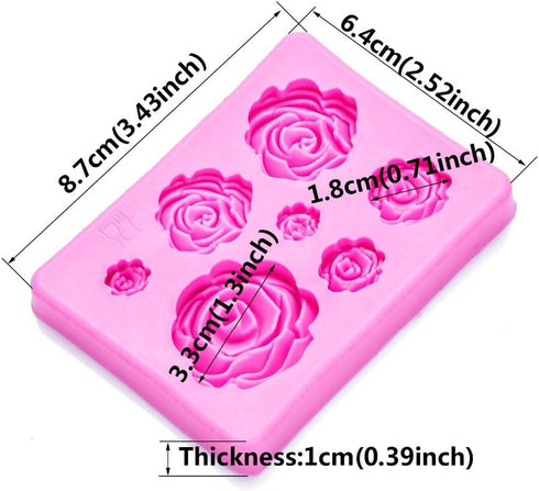 2PCS Rose Flowers silicone molds Cake Chocolate Mold wedding Cake Decorating Tools Fondant Sugarcraft Cake Molds...
