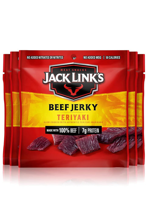 Jack Link's Beef Jerky, Teriyaki, Multipack Bags - Flavorful Meat Snacks for Lunches, Ready to Eat Protein Snacks, Individual Packs - 7g of Protei...