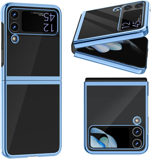 MATEPROX Compatible with Samsung Galaxy Z Flip 3 Case, Slim Thin Lightweight Protective Phone Case with Clear Back with Electroplated Frame for Sa...
