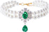 2 Row Pearls Collar for Cats Pearl Dog Collar Rhinestone Necklaces for Small Dogs Collar Accessories Cat Pearl Collar (Small, Emerald)...