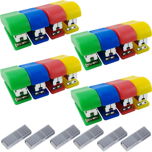 12PCS Mini Stapler with 600PCS Staples, Portable Small Stapler, Multicolor Kids Stapler, Hand Held Desk Staplers, Cute Office Supply Set for Offic...