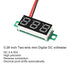 4PCS 0.28 Inch Two-Wire DC LED Digital Voltmeter 2.5V-30V Mini Digital Voltmeter Mix 4 Colors- Red/Green/ Blue/Yellow...