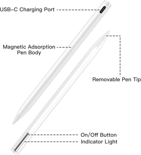Stylus Pen Compatible for iPad (2018 and Later),Palm Rejection, Compatible with iPad Pro 11&12.9 Inch,iPad Air (3rd/4th/5th),iPad Mini(5/6th),iPad...