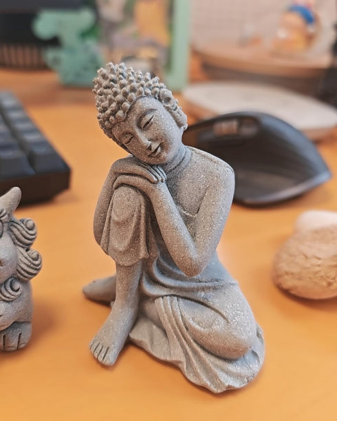 Fish Tank Decorations Set, Aquarium Buddha Statue Decorations and Aquarium Artificial Plastic Plants Set, Betta Fish Tank Accessories Aquarium Pla...