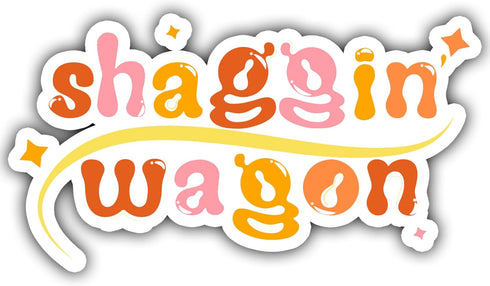 3PCS Shaggin' Wagon Sticker, Funny Waterproof Vinyl Sticker for Hard Hat Laptop Water Bottle Phone Case Merchandise Decor Decal Stuff Birthday Gif...