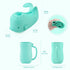 Bathtub Faucet Cover + Rinse Cup Set, Bath Tub Spout Cover for Baby Kids, Baby Wash Rinser Cup Shampoo Bath Rinser Cup, Turquoise Bath Gift Set...