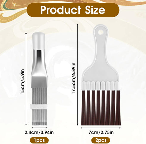 3Pcs Air Conditioner Condenser Fin Comb Cleaner Kit AC Coil Cleaning Brush Stainless Steel Condenser Fin Comb Straightener Ac Evaporator Comb Refr...