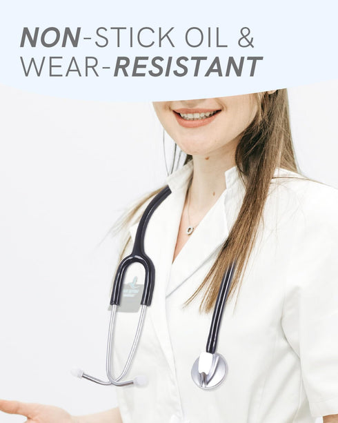 FriCARE Black Stethoscope - Single Head Stethoscopes for Nurses Home Health Use - Estetoscopio First Aid Accessories, StethoMedic Essentials, Adul...