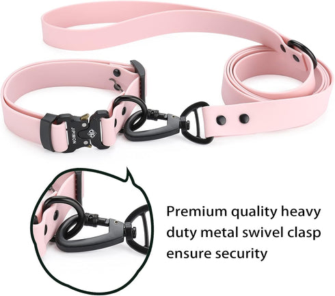 Waterproof Dog Collar and Leash Set Adjustable Quick Release Buckle Collar Leash for Small Medium Large Dogs (Large, Purple)...