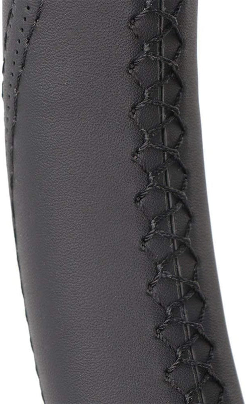 15 Inch 3D Universal Artificial Leather Steering Wheel Cover Stitch On Wrap with Needle & Thread Non-slip Black...