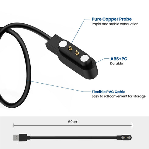 Compatible for Butele Kids Smart Watch Charger, Magnetic Charger 2ft Charging Cable for Butele H69 H39plus Smart Watches (Black&Black)......