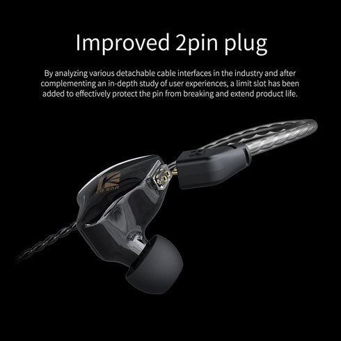 KBEAR KS1 Wired in ear Headphones, Deep Bass iem Earbuds Noise Cancelling in ear Monitors Earphones with 1DD Driver, Ear Hooks Cable for Gaming Co...