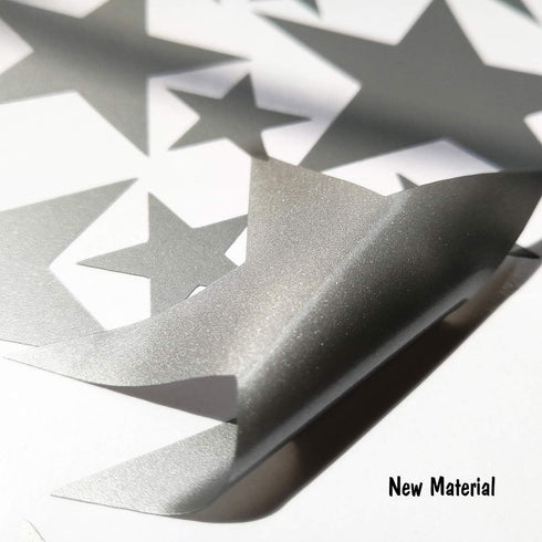 Star Wall Decals (189 Count) Silver Star Nursery Removable Peel and Stick Wall Decals, Vintage Silver...