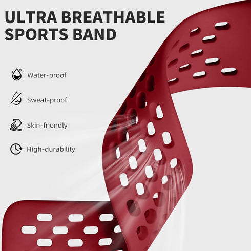 Getino Compatible with Fitbit Charge 5 Bands/Charge 6 Bands for Women Men, Soft Breathable Replacement Sport Strap Adjustable Wristbands for Fitbi...