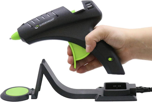 Surebonder Cordless Hot Glue Gun, High Temperature, Full Size, 60W, 50% More Power - Sturdily Bonds Metal, Wood, Ceramics, Leather & Other Strong ...
