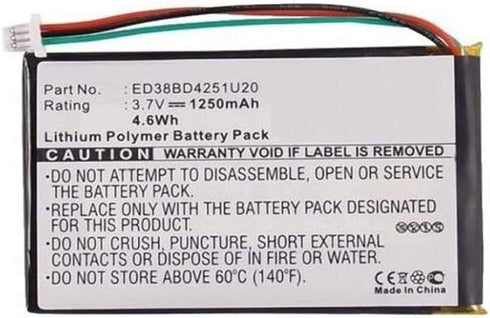 1250mAh ED38BD4251U20 Battery Replacement Compatible with Garmin Nuvi 1400, 1450, 1450T, 1490, 1490LMT, 1490T, 1490T Pro GPS Navigation Units...