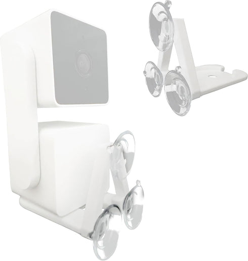 Pan v3 Wyze Compatible Secure Suction Mount (Camera Not Included) – Bracket Shelf with Dual Suction Cups Allows 360 Swivel – Affixes to Window Gla...