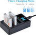 NB-6L NB-6LH Battery and 3 Slots LED Display Charger Replacement for Canon PowerShot D10 D20 ELPH 500 HS S90 S95 S120 SD770 SD980 SD1200 SD1300 SD...