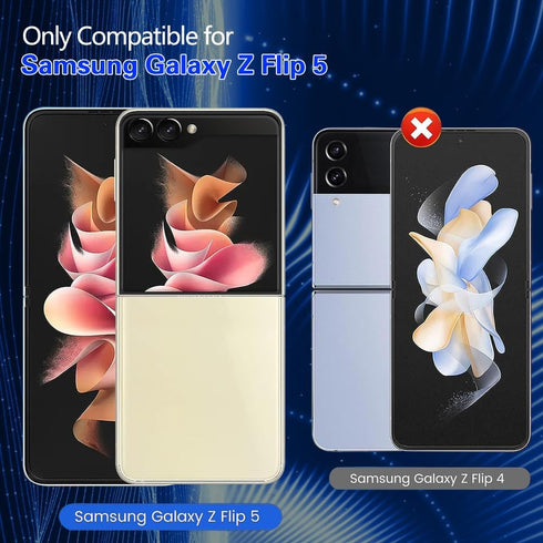 [8 in 1 for Samsung Galaxy Z Flip 5 Privacy Screen Protector, 2X Inside Soft EPU Flexible Film, 2X Tempered Glass Privacy Front/Back Screen Saver,...
