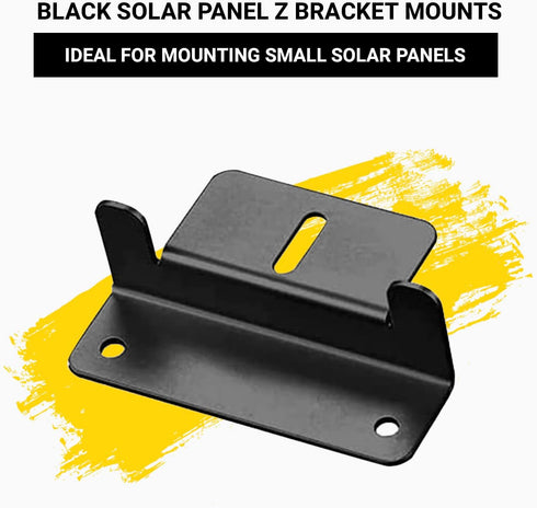 Spartan Power Black Solar Panel Z Bracket Mount - Lightweight Anodized Aluminum Mounting Brackets for RVs, Trailers, Vans, Campers, Boats, Walls, ...
