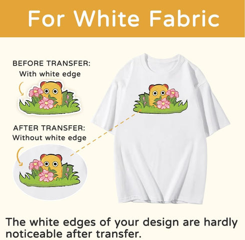 TranSmile PU-Heat Transfer Paper for T Shirts (50 Sheets, 8.5 x 11'') Printable Heat Transfer Vinyl for White Fabrics Iron on Transfers for Inkjet...