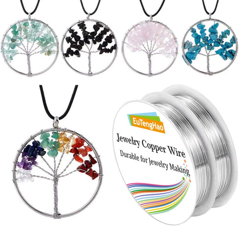 EuTengHao 6 Colors Jewelry Copper Wire Jewelry Beading Wire for Bracelet Necklaces Craft Jewelry Making Supplies (66 Yards,24 Gauge)...