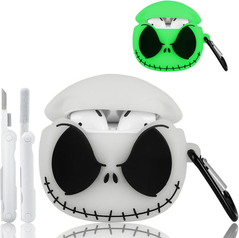 Compatible with AirPods 2nd/1st Generation Case Cover with Cleaner Kit, Glow in The Dark Soft Silicone Protective Case for Airpods 2/1, Funny 3D A...