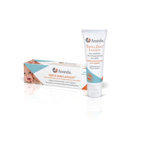 Ameda Triple Zero Lanolin Nipple Cream for Breastfeeding Pain | All Natural Lanolin Nipple Balm | Single Ingredient Pure Lanolin Cream | Breast Fe...