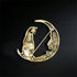Rhinestone Cat on the Moon Brooch Pin for Women Girls Vintage AB Crystal Animal Kitten Crescent Celestial Brooches Lapel Pins Dainty Exaggerated C...