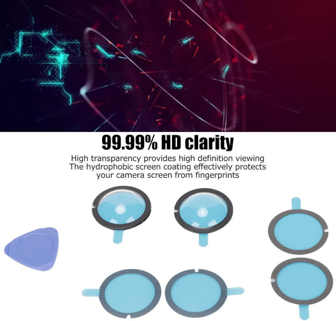 ASHATA Dual Lens Guards,HD Sports Camera Lens Protective Cover,High Hardness High Transmittance Dual Lens Guards,3 Pairs Lens Guards,for Insta360 ...