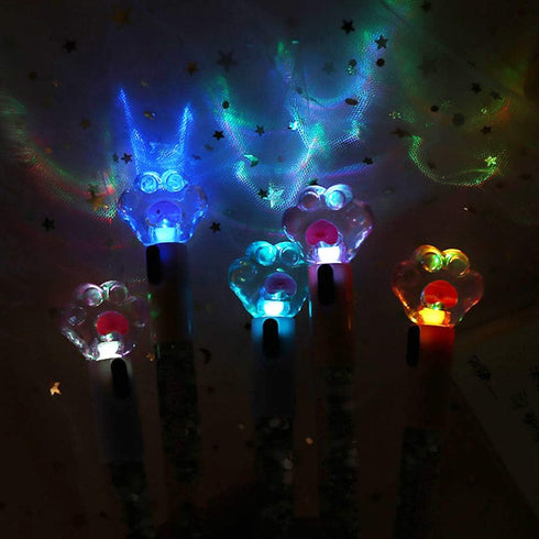 8 Pcs Cute Pens Kawaii Pens Fun Pens, 0.5mm Cat Paw Shiny Luminous Ballpoint Pens, Korean Japanese Stationery School Supplies for Teen Girls Women...