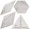 4Pcs Quilting Ruler, with 60 Degree Triangle and Diamond, 45 Degree Diamond, Hexagon Shape Templates, Transparent Patchwork Sewing Cutting Craft R...