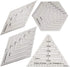 4Pcs Quilting Ruler, with 60 Degree Triangle and Diamond, 45 Degree Diamond, Hexagon Shape Templates, Transparent Patchwork Sewing Cutting Craft R...