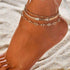 CAROVO Dainty Layered Ankle Bracelets for Women 14K Gold Plated Delicate Snake Anklet Foot Chain with Fishbone Leaves Herringbone Accessories Simp...