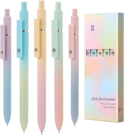 Gel Pens, 5 Pcs Retractable Gel Ink Pens, 0.7mm Fine Point Smooth Writing Pens,High-End Series for Journaling Note Taking, School Office Supplies ...