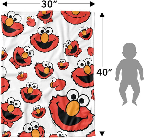 LOGOVISION Sesame Street Lightweight Baby Blanket, 30"X40", Elmo Face Pattern Unisex for Infants Girls & Boys...