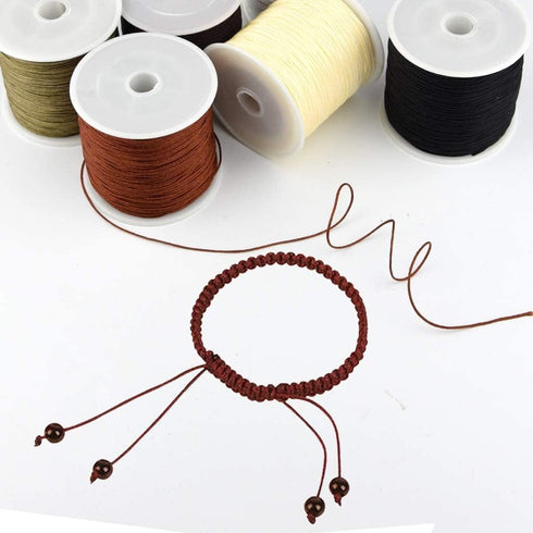 Nylon Beading Cord for Chinese Knotting Macrame String Bracelet Braided Thread Jewelry Making Material Coffee...