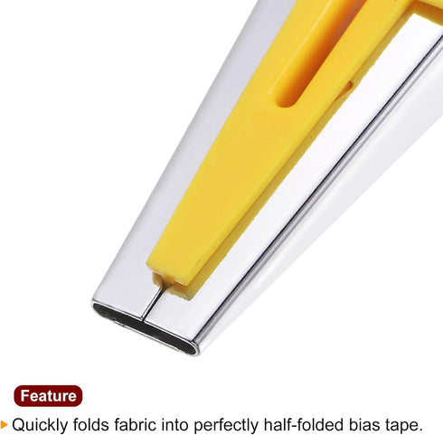 HARFINGTON 3pcs Bias Tape Maker Kit 12mm Single and Double Fold Fabric Bias Binding Maker Sew Tool for Fabric Quilting Sewing Crafting DIY, Yellow...