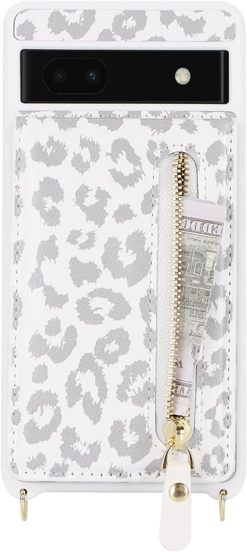 for Google Pixel 7a Case with Card Holder for Women,Pixel 7a Phone Case Wallet with Strap Credit Card Slots Crossbody with Kickstand Zipper Shockp...