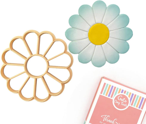 GOTO CLAY TOOLS Daisy Flower Trinket Dish Cutter, Polymer Clay Cutter, 4 inch Trinket Cutter...
