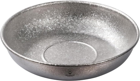 Titanium Camping Plate, Titanium Bowls Ultra Thick & Durable Tableware Single Wall Cookware Mess Kit with Carry Mesh Bag for Outdoor Backpacking H...