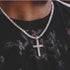 JINAO Gold Cross Necklace Iced Out Cubic Zirconia Round Cut Cross Pendant Necklace 18K Gold Plated Diamond Jewelry for Men Women with Stainless Ro...