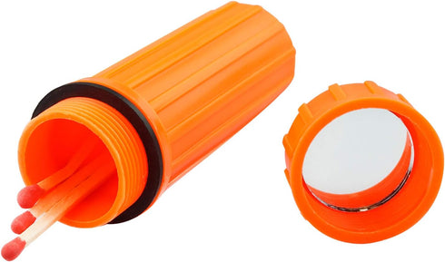SE 3-in-1 Orange Waterproof Match Storage Box with Signaling Mirror and Firestarter Flint - CCH6-1...