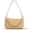 Straw Bag, Beach Bag, Hand-Woven Soft Handbag Underarm Bag With Decorative Chain, Bohemian Summer Bag Suitable for Vacation Travel Daily(Khaki)...