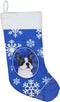 Caroline's Treasures SS4654-CS Boston Terrier Winter Snowflakes Holiday Christmas Stocking Fireplace Hanging Stockings Christmas Season Party Deco...