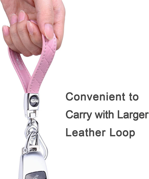 Wisdompro Microfiber Leather Car Keychain, Universal Key Fob Keychain Leather Key Chain Holder with 3 Keyrings and 1 Screwdriver for Men and Women...