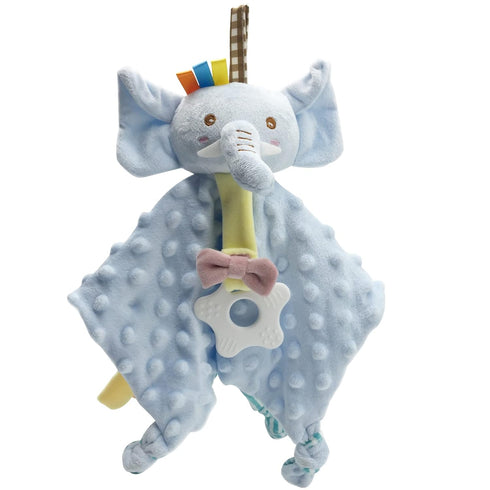 Elephant Security Blanket for Baby Soft Plush Minky Fabric Blanket Lovey Stuffed Animal Security Blanket Crinkle Sensory Blanket Unisex Baby Gift ...