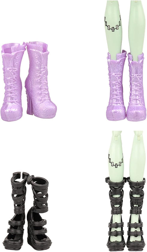 Barwa 10 Pairs Doll Shoes Accessories for Doll Fashion High Heels Sandals Boots Shoes Pack...