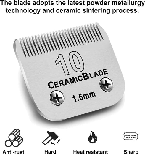 1Pack 10 Blade Dog Groomg Blades Compatible with Pet Clipper/Oster A5/Wahl KM Series Dog Clipper,Ceramic Blade & Stainless Steel Blade...