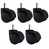 5pcs Chair Wheel, Office Chair Wheel Smooth Heavy Duty Universal Dual Caster Gaming Plastic(Black)...